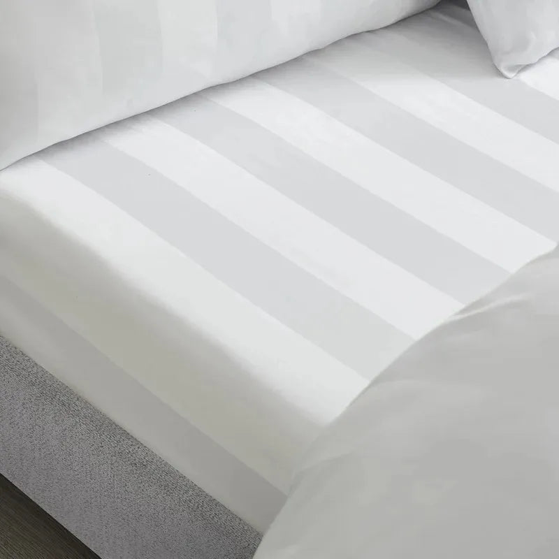 Egyptian Cotton Fitted Sheet 300TC Sateen Hotel Luxury, Single to Super King - High Living