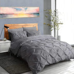 Pintuck Duvet Cover Set | Luxury Pinch Pleat Bedding - 4A's Global