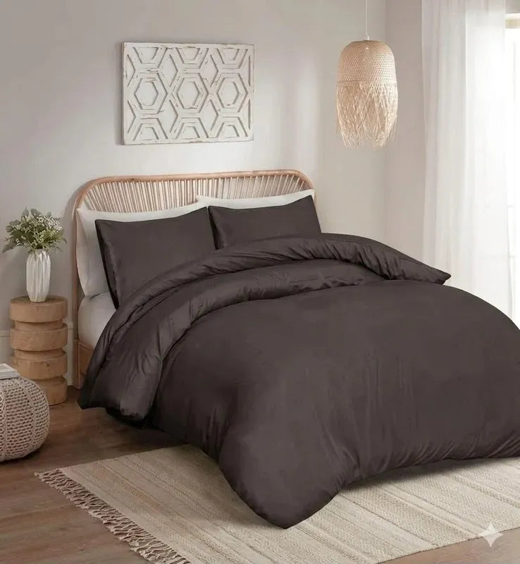 Double Duvet Cover - Premium King-Size Duvet Cover Set – Navy Percale, 3-Piece - Duvet with 2 Matching Pillowcases - Baby Yellow - 4A's Global