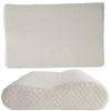 Two white pillows with textured surface on a white background