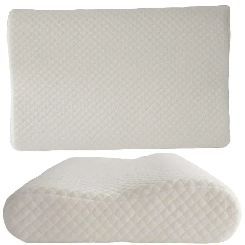 Two white pillows with textured surface on a white background