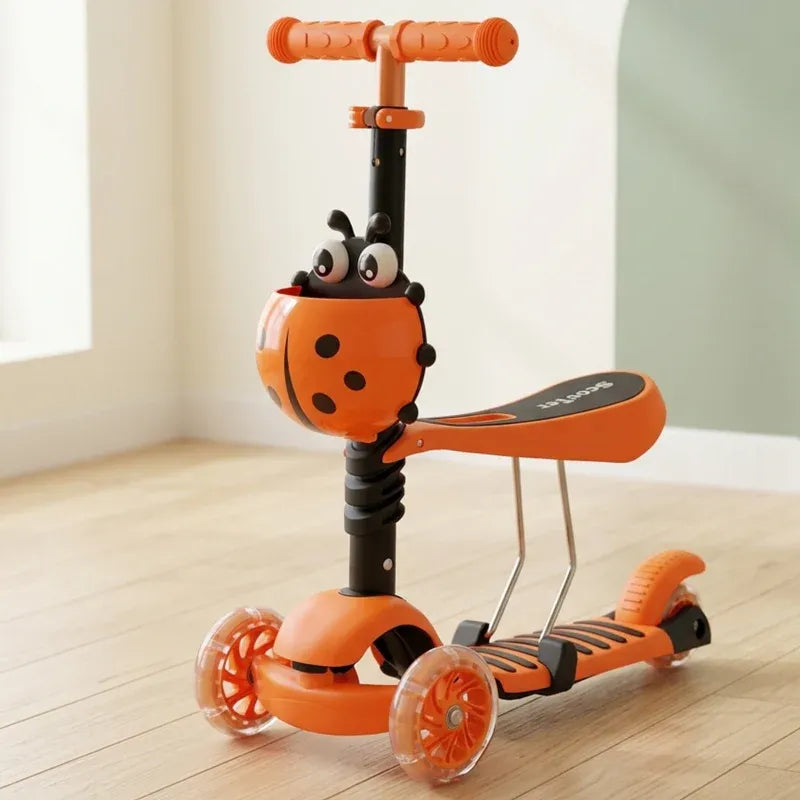 3 in 1 Scooter With Removeable Seat for Kids Ages 3-12 Adjustable Height 3 Wheel - 4A's Global
