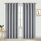 Thermal Blackout Eyelet Curtains – Ready Made Insulated Privacy & Noise Reducing Drapes - 4A's Global