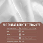 Egyptian Cotton Fitted Sheet 300TC Sateen Hotel Luxury, Single to Super King - High Living - 4A's Global