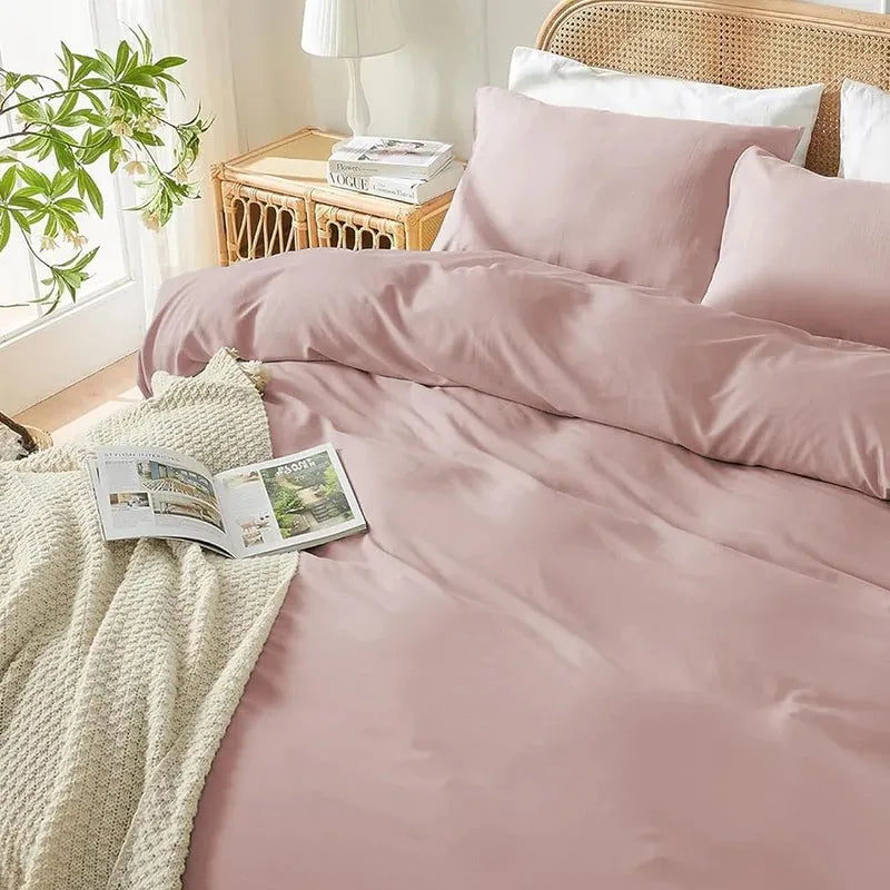 High Living Plain Duvet Cover Set – Breathable, Hypoallergenic Bedding - 4A's Global