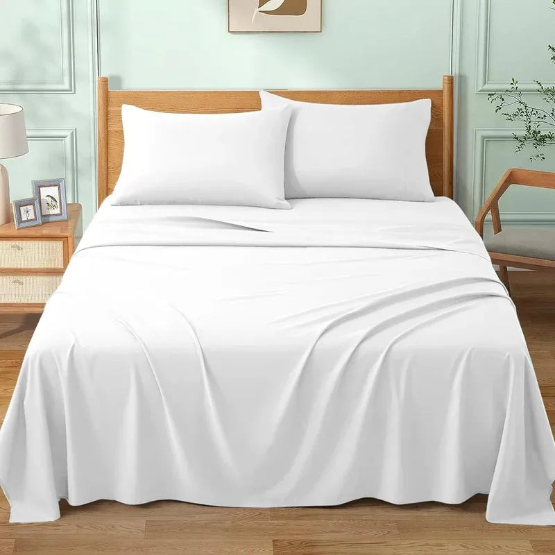 High Living Luxury Percale Poly-Cotton Flat Sheet | 180 Thread Count Bedding - 4A's Global