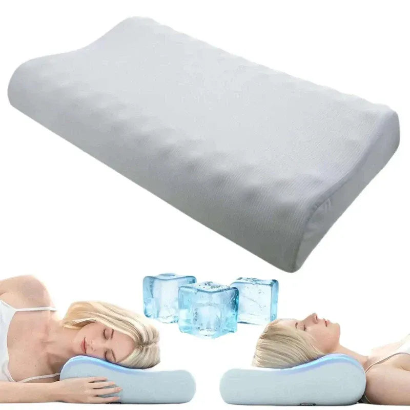 Memory Foam Bounce Back Pillow – Cool Comfort, Fresh Mornings Removable Cover – Ergonomic Contour Neck Support