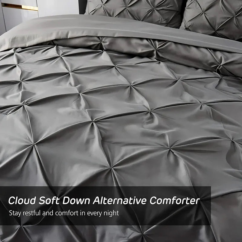 Pintuck Duvet Cover Set | Luxury Pinch Pleat Bedding - 4A's Global