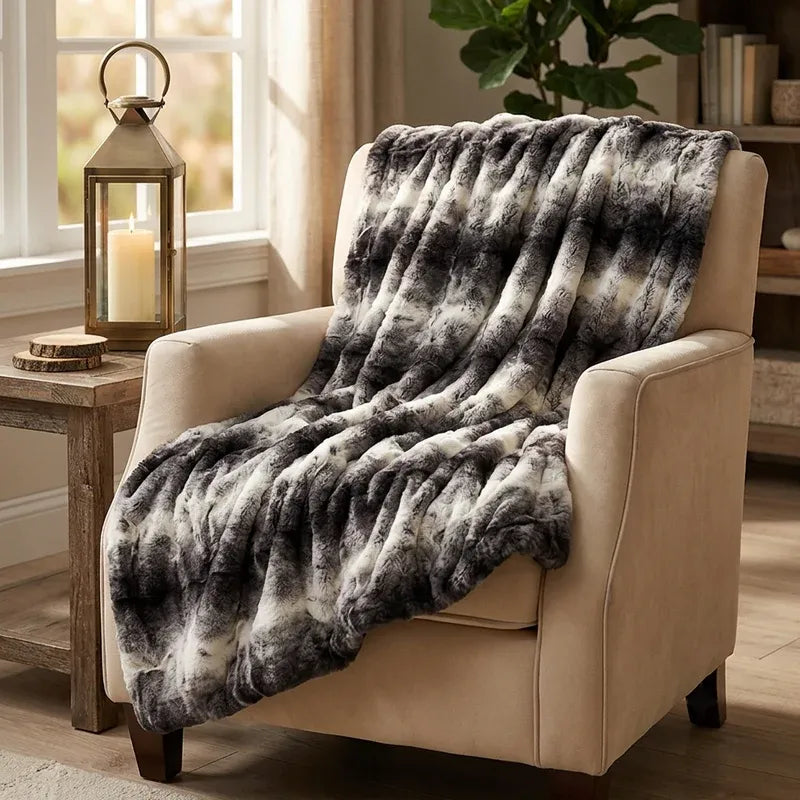 Luxury Faux Fur Rabbit Throw Blanket – Super Soft &amp; Ethical Comfort | Multiple Sizes &amp; Colours