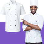 Professional Chef Jacket Set | Short Sleeve | Breathable &amp; Durable Kitchen Uniform | Unisex Culinary Workwear for UK Chefs &amp; Students - 4A's Global