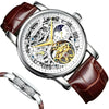 Men’s Automatic Skeleton Executive Wrest Watch | Leather Strap Mechanical Timepiece - 4A's Global