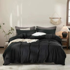 All-Season Luxury Microfibre Duvet Cover Set with Satin Stripe - 4A's Global