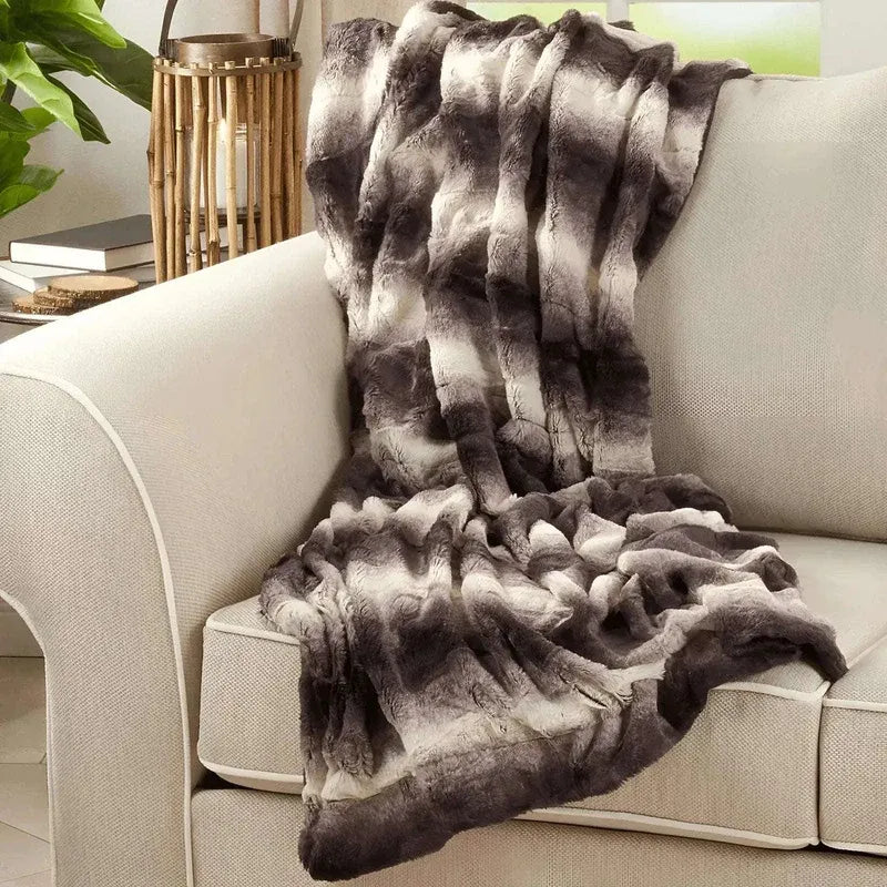 Luxury Faux Fur Rabbit Throw Blanket – Super Soft &amp; Ethical Comfort | Multiple Sizes &amp; Colours - 4A's Global