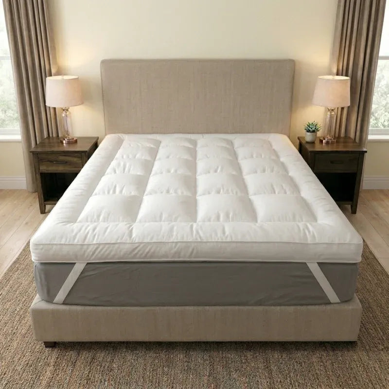 5cm Microfibre Cloud Mattress Topper - Box Stitched Extra Soft Deep Fill Bed Topper