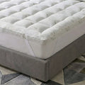 Bamboo Cloud Mattress Topper - 10cm Extra Thick Cooling Bed Topper Box Stitching - 4A's Global