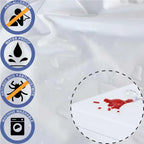 Product with anti-allergen, waterproof, anti-bed bug, anti-dustmite, and machine washable features shown on a white background.
