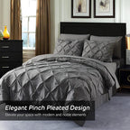 Pintuck Duvet Cover Set | Luxury Pinch Pleat Bedding - 4A's Global