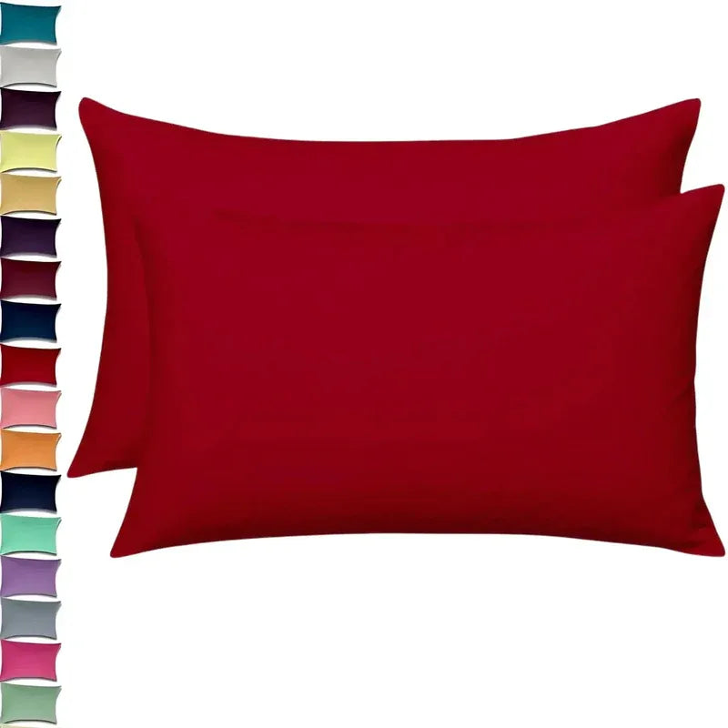 2x Luxury Percale Polycotton Pillowcase Pair – Soft, Durable &amp; Easy-Care Bedding - 4A's Global
