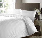 Satin Stripe Duvet Cover Set Hotel Quality Bedding, Hypoallergenic All Sizes - 4AS