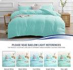 Premium King Size Percale Duvet Cover Set Plain Dyed 3 Piece Bedding Set with 2 Matching Pillowcases Soft Breathable Fabric Sea Green - 4A's Global