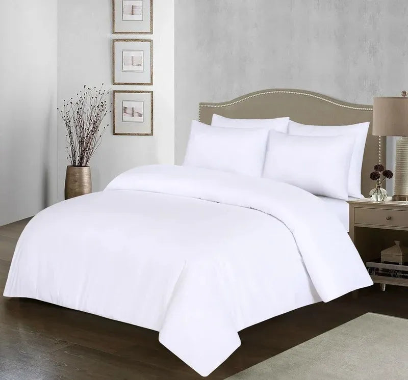 Double Duvet Cover - Premium King-Size Duvet Cover Set – Navy Percale, 3-Piece - Duvet with 2 Matching Pillowcases - Baby Yellow - 4A's Global
