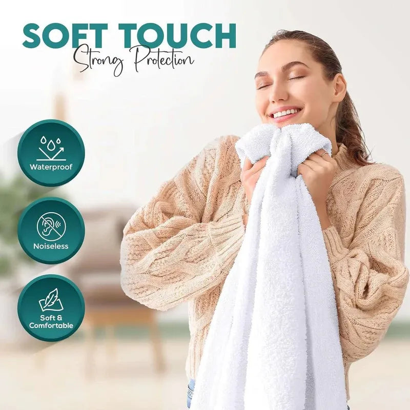 Extra Deep Waterproof Terry Bed Sheet Protector – Cozy, Breathable &amp; 100% Leak-Proof Comfort | Multiple UK Sizes - 4A's Global