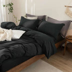 All-Season Luxury Microfibre Duvet Cover Set with Satin Stripe - 4A's Global