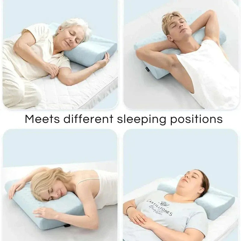 Memory Foam Bounce Back Pillow – Cool Comfort, Fresh Mornings Removable Cover – Ergonomic Contour Neck Support