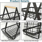 2-Tier Countertop Fruit & Veg Basket – Space-Saving Organizer - 4A's Global
