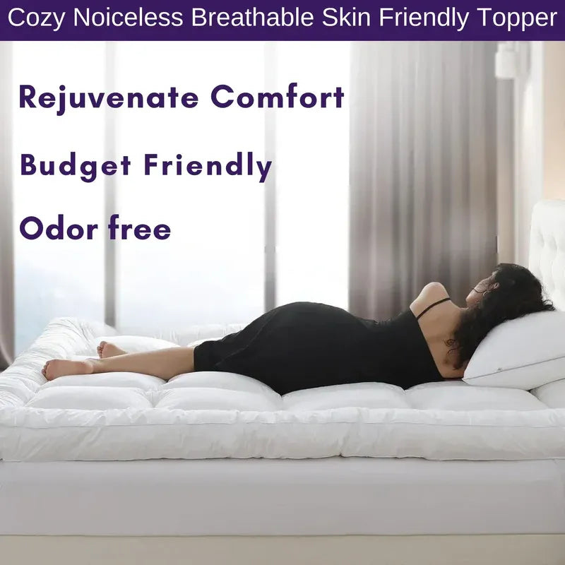 Luxury Mattress Topper – Extra Thick 11cm Deep Fill | Hypoallergenic Microfibre | Hotel-Style Comfort UK - 4A's Global