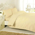 Double Duvet Cover - Premium King-Size Duvet Cover Set – Navy Percale, 3-Piece - Duvet with 2 Matching Pillowcases - Baby Yellow - 4A's Global