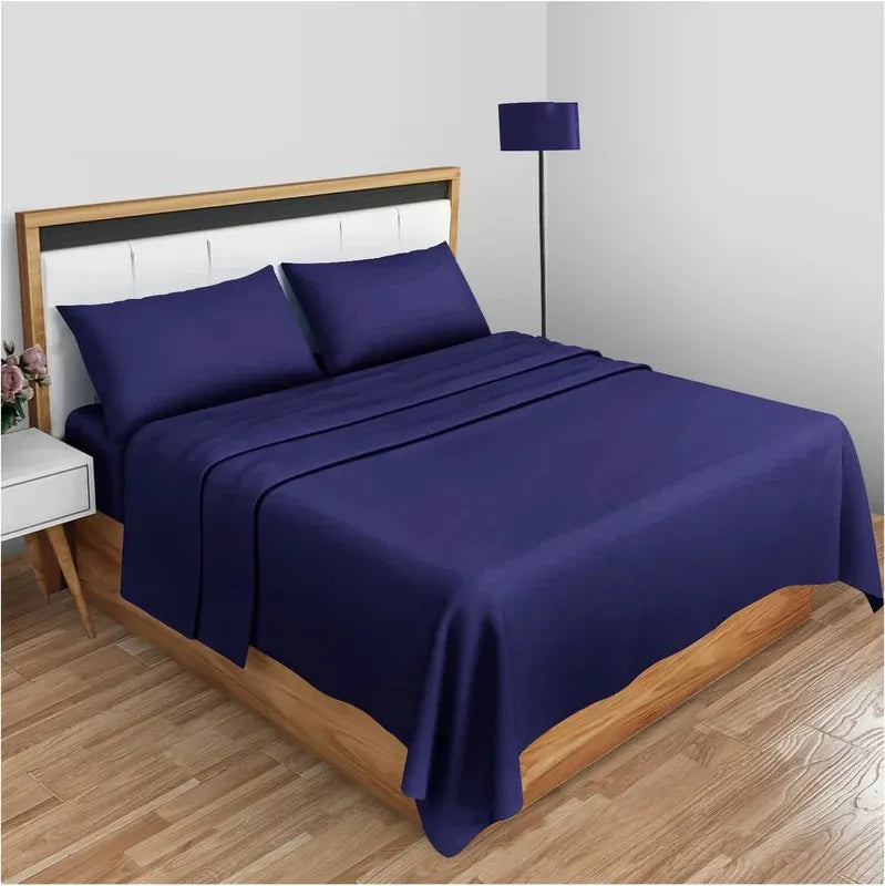 High Living Luxury Percale Poly-Cotton Flat Sheet | 180 Thread Count Bedding - 4A's Global