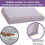 Memory Foam Bounce Back Pillow – Cool Comfort, Fresh Mornings Removable Cover – Ergonomic Contour Neck Support
