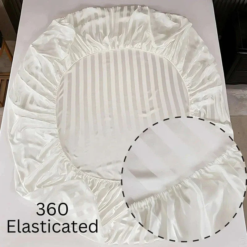 Egyptian Cotton Sateen Fitted Sheet – Luxurious 300 Thread Count Hotel-Quality Bedding for a Perfect Fit - 4A's Global