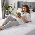 Premium Hexagonal Quilted Mattress Protector Sheet | Lightweight & Breathable | 30cm Extra Deep Fit | Noiseless | White | UK Sizes - 4A's Global