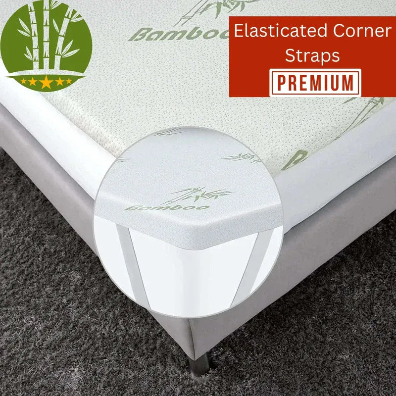 Heaven High 40D Bamboo Mattress Topper Memory Foam 2.5cm – Gel Infused | Cooling | Bamboo Cover | Anti-Slip | Pressure Relief