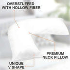 V-Shaped Support Pillow with Removable Cover – Ergonomic Comfort for Sleeping, Reading &amp; Lounging - 4A's Global