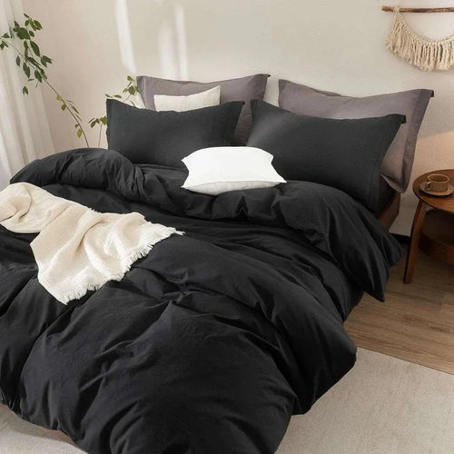 All-Season Luxury Microfibre Duvet Cover Set with Satin Stripe - 4A's Global