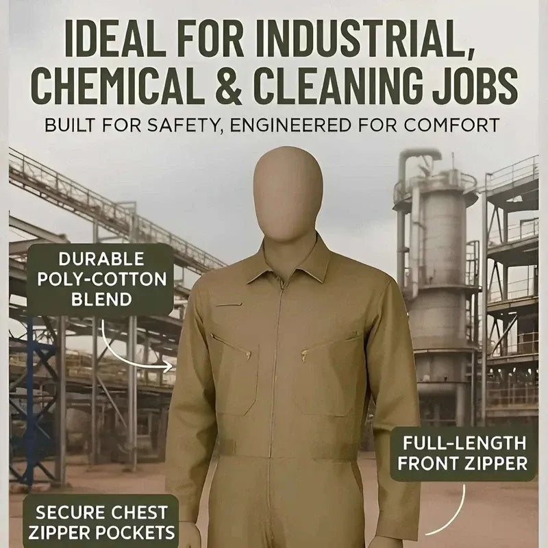 Hazmat Suit Disposable Coverall | Heavy-Duty Disposable Coverall Suit with Hood – Full Body Protective Overalls for Men &amp; Women - 4A's Global
