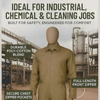 Hazmat Suit Disposable Coverall | Heavy-Duty Disposable Coverall Suit with Hood – Full Body Protective Overalls for Men &amp; Women - 4A's Global