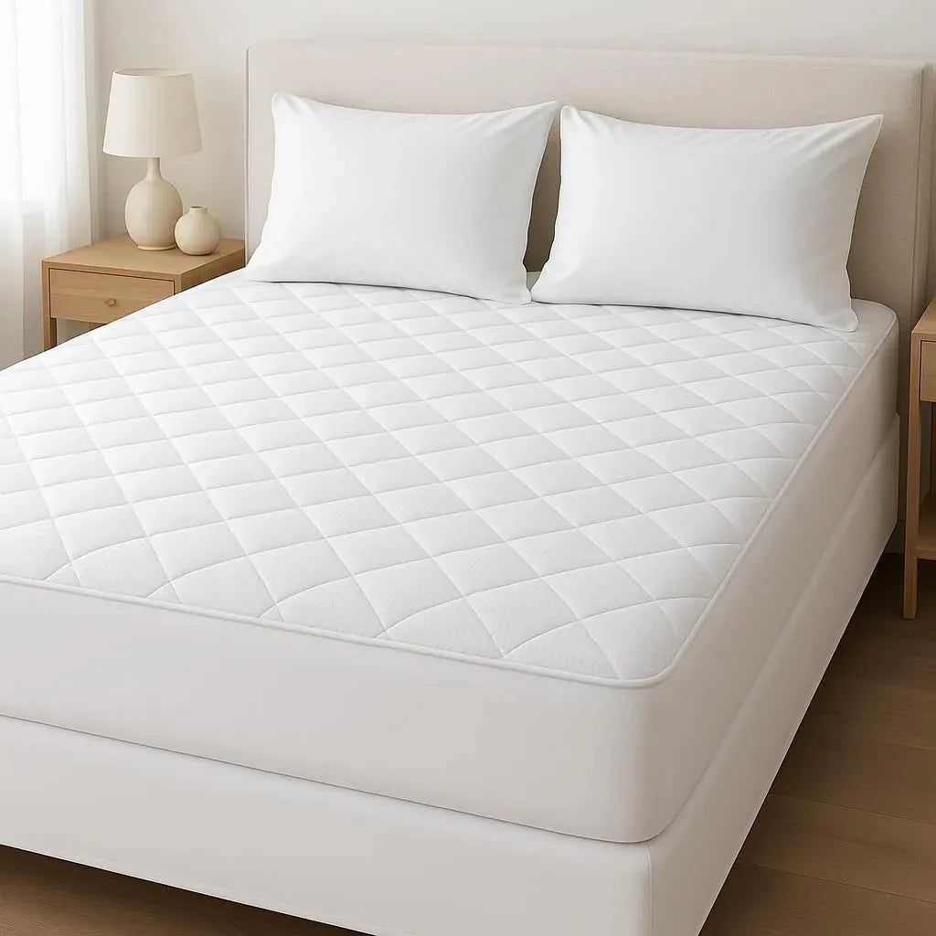 Cooling Bamboo Waterproof Mattress Protector – Hypoallergenic & Noise-Free Fitted Cover - 4A's Global