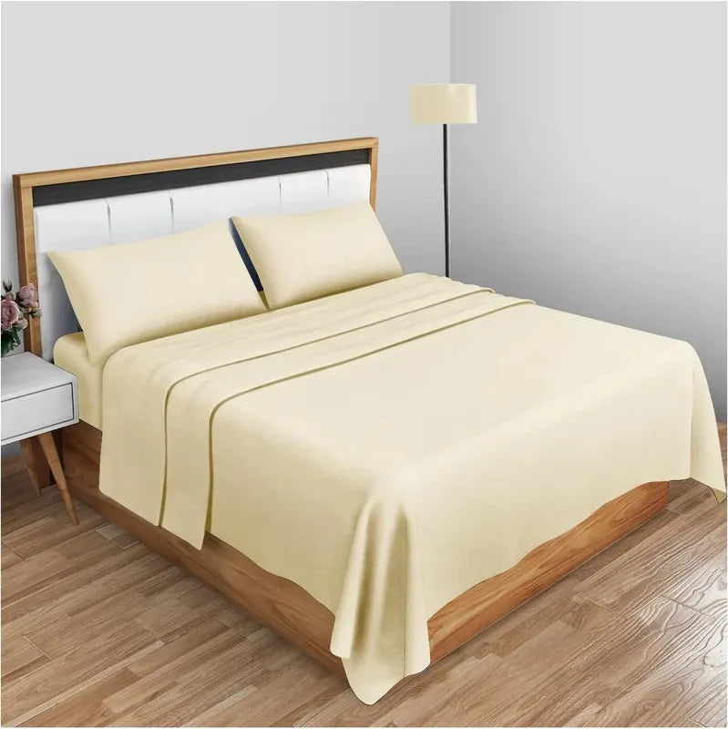 High Living Luxury Percale Poly-Cotton Flat Sheet | 180 Thread Count Bedding - 4A's Global