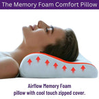 Memory Foam Bounce Back Pillow – Cool Comfort, Fresh Mornings Removable Cover – Ergonomic Contour Neck Support