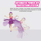 Fairy toy with protective feature text on a light pink background