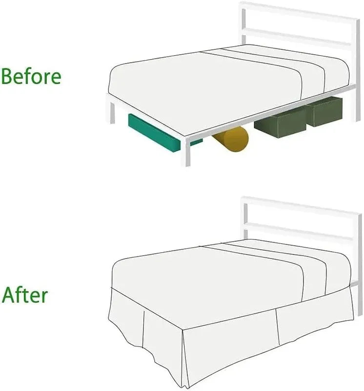 Pleated Valance Sheet Polycotton Hotel Finish Bed Base Cover, All UK Sizes - High Living - 4A's Global