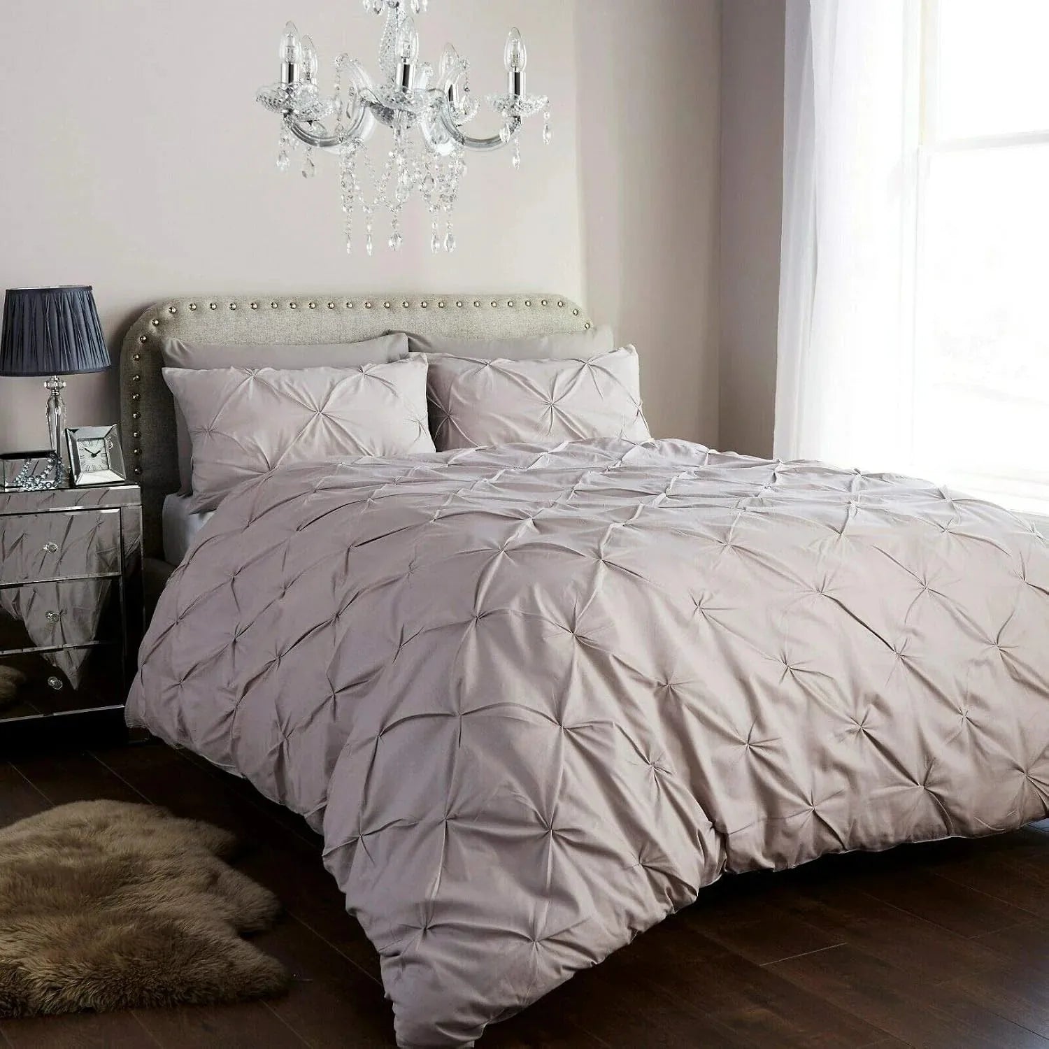 Pintuck Duvet Cover Set | Luxury Pinch Pleat Bedding - 4A's Global