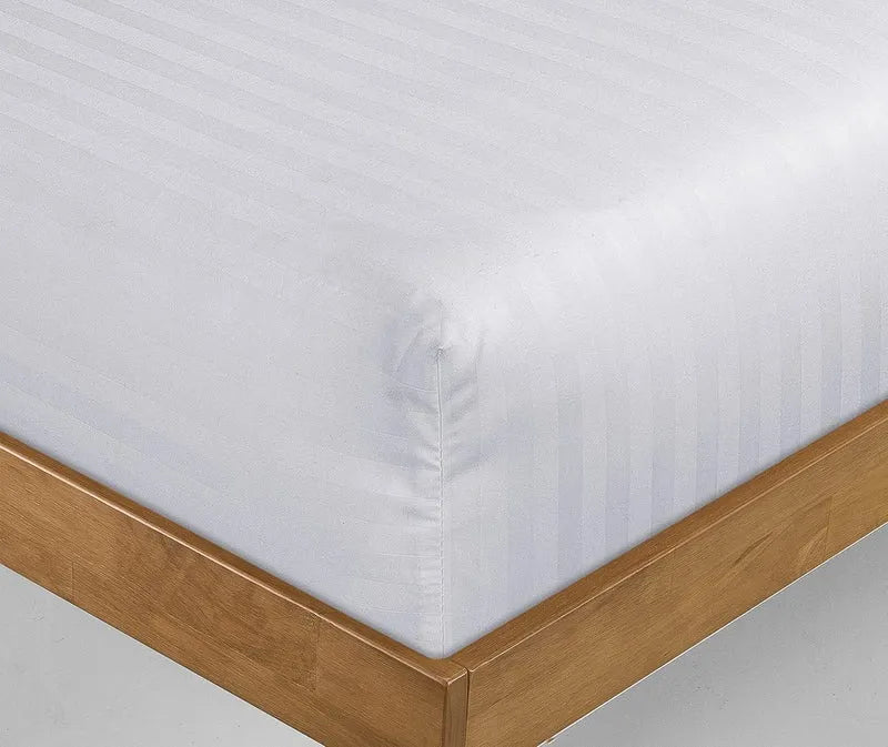 Egyptian Cotton Fitted Sheet 300TC Sateen Hotel Luxury, Single to Super King - High Living - 4A's Global