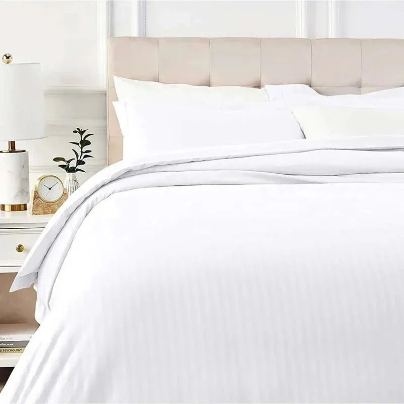 All-Season Luxury Microfibre Duvet Cover Set with Satin Stripe - 4A's Global