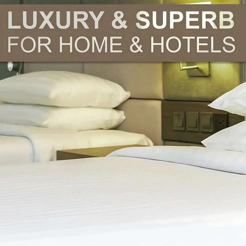 Luxury Microfiber Satin Stripes Duvet Cover Set with Pillowcases – 5 Star Hotel Quality Bedding - 4A's Global