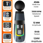 Detachable Handle Massage Gun 15-Speed Percussion Massager with 4 Heads Rechargeable for Neck, Back, Shoulders & Legs - 4A's Global